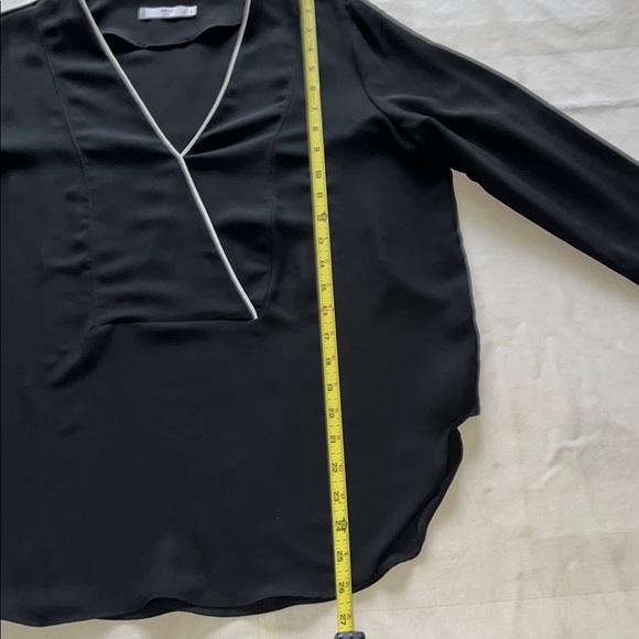 Mango Black Blouse with White Trim - Picture 9 of 10